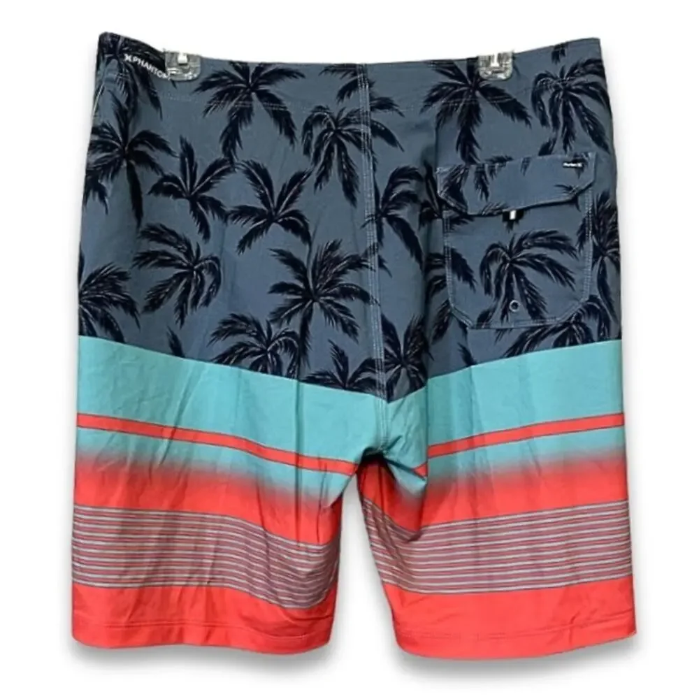 Hurley Board Shorts Palm Tree Phantom 4-Way Stretch Material Multicolor M 30 NWT